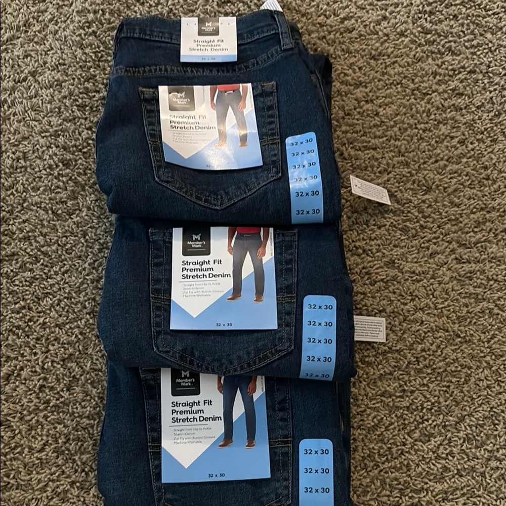 Member’s Mark Men's Straight Fit Premium Stretch Denim Jeans - Blue